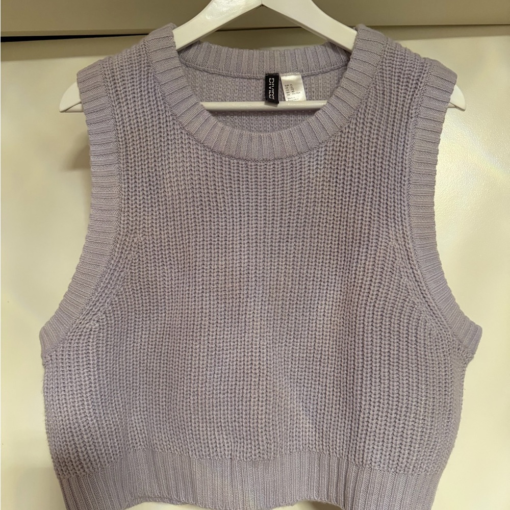 Purple Knit Sleeveless Sweater